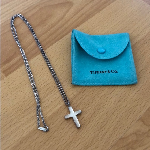 Tiffany Co Concave Cross Pendant 
